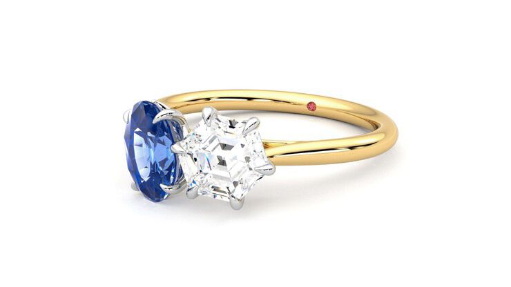 Taylor & Hart Turelle Hexagonal Engagement Ring 360 degree image 25