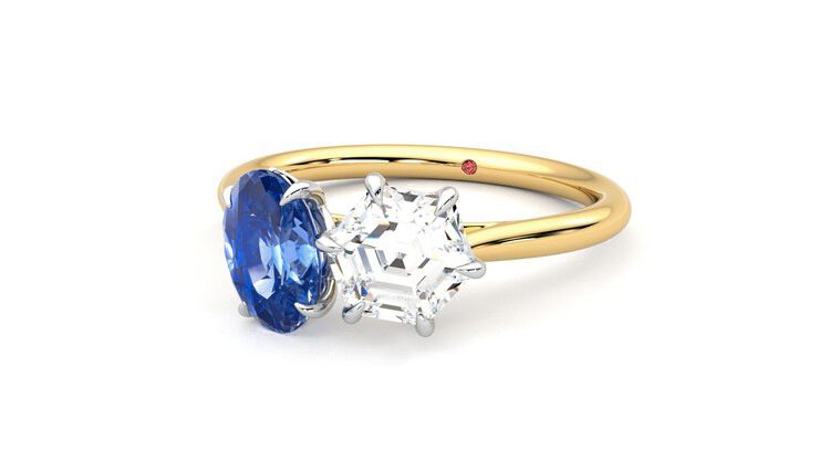 Taylor & Hart Turelle Hexagonal Engagement Ring 360 degree image 26