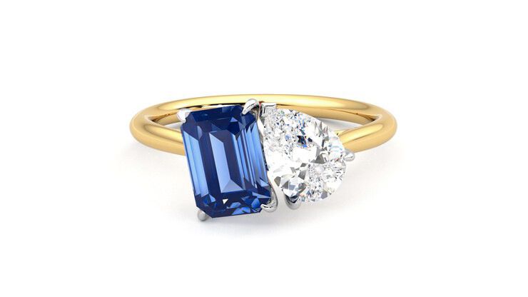 Taylor & Hart Turelle Pear Engagement Ring 360 degree image 1