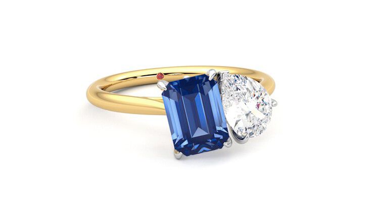 Taylor & Hart Turelle Pear Engagement Ring 360 degree image 4