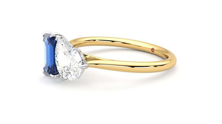 Taylor & Hart Turelle Pear Engagement Ring 360 degree image 23