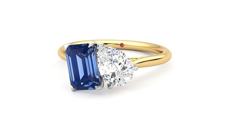 Taylor & Hart Turelle Pear Engagement Ring 360 degree image 27