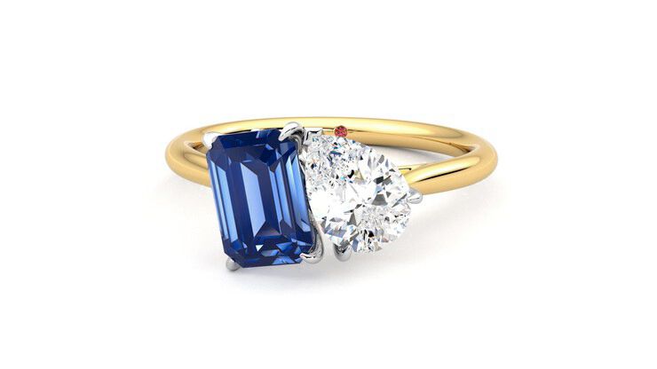 Taylor & Hart Turelle Pear Engagement Ring 360 degree image 28