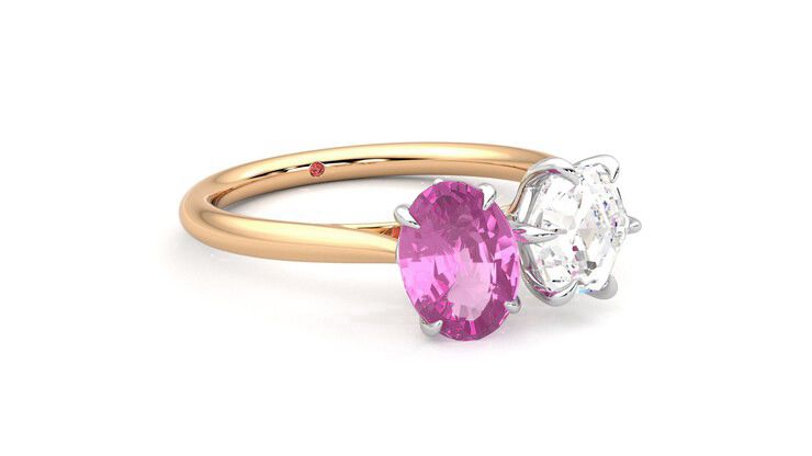 Taylor & Hart Turelle Hexagonal Engagement Ring 360 degree image 5
