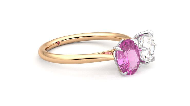 Taylor & Hart Turelle Hexagonal Engagement Ring 360 degree image 7