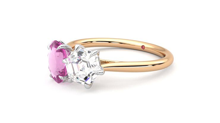 Taylor & Hart Turelle Hexagonal Engagement Ring 360 degree image 24