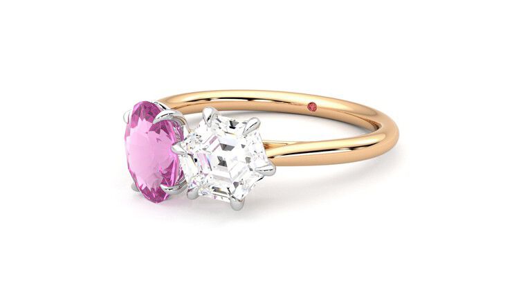 Taylor & Hart Turelle Hexagonal Engagement Ring 360 degree image 25