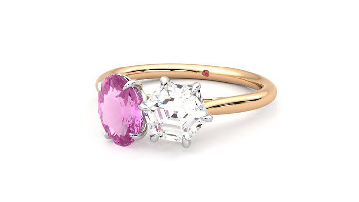 Taylor & Hart Turelle Hexagonal Engagement Ring 360 degree image 26