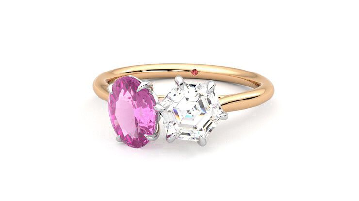 Taylor & Hart Turelle Hexagonal Engagement Ring 360 degree image 27