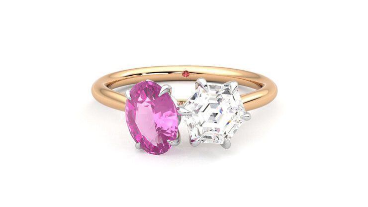 Taylor & Hart Turelle Hexagonal Engagement Ring 360 degree image 29