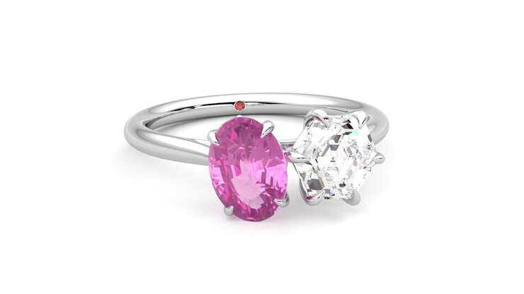 Taylor & Hart Turelle Hexagonal Engagement Ring 360 degree image 3