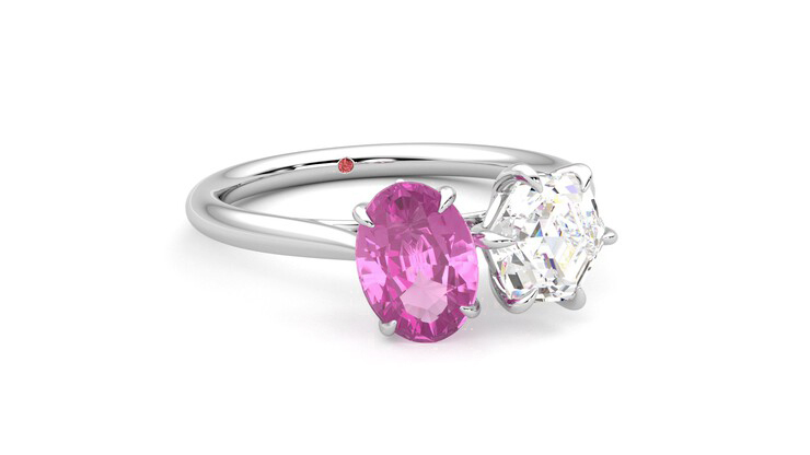 Taylor & Hart Turelle Hexagonal Engagement Ring 360 degree image 4