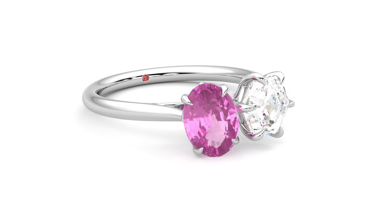 Taylor & Hart Turelle Hexagonal Engagement Ring 360 degree image 5