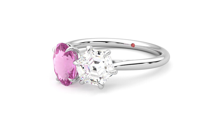 Taylor & Hart Turelle Hexagonal Engagement Ring 360 degree image 25
