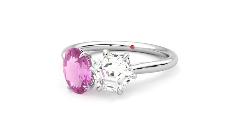 Taylor & Hart Turelle Hexagonal Engagement Ring 360 degree image 26