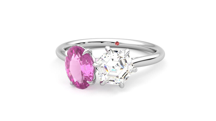 Taylor & Hart Turelle Hexagonal Engagement Ring 360 degree image 27