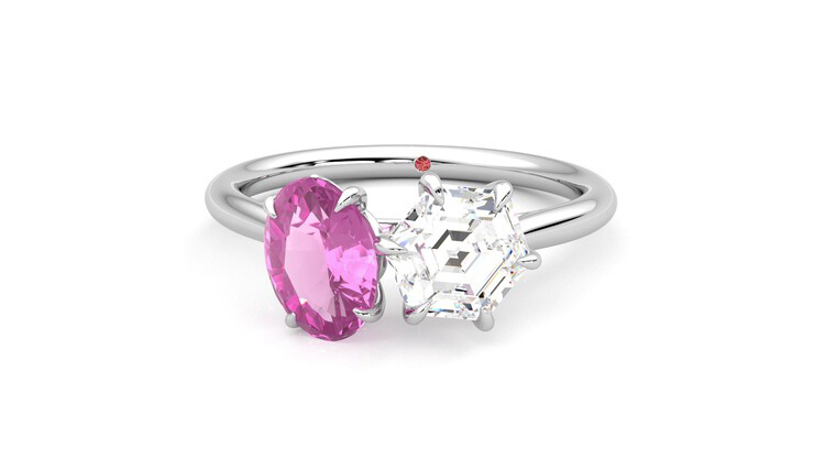 Taylor & Hart Turelle Hexagonal Engagement Ring 360 degree image 28
