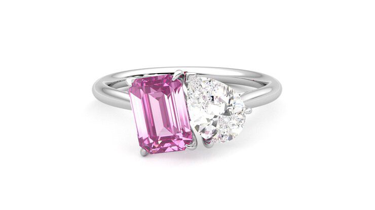 Taylor & Hart Turelle Pear Engagement Ring 360 degree image 1