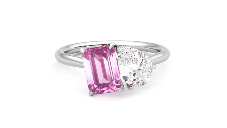 Taylor & Hart Turelle Pear Engagement Ring 360 degree image 2