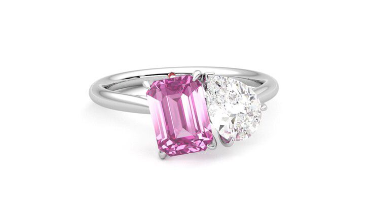 Taylor & Hart Turelle Pear Engagement Ring 360 degree image 3