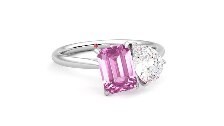 Taylor & Hart Turelle Pear Engagement Ring 360 degree image 4