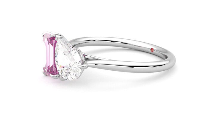 Taylor & Hart Turelle Pear Engagement Ring 360 degree image 23