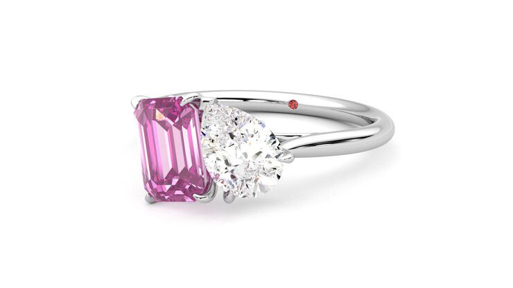 Taylor & Hart Turelle Pear Engagement Ring 360 degree image 26