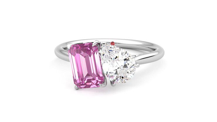 Taylor & Hart Turelle Pear Engagement Ring 360 degree image 28