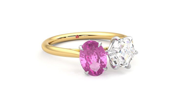 Taylor & Hart Turelle Hexagonal Engagement Ring 360 degree image 4