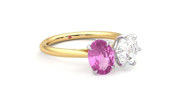 Taylor & Hart Turelle Hexagonal Engagement Ring 360 degree image 5