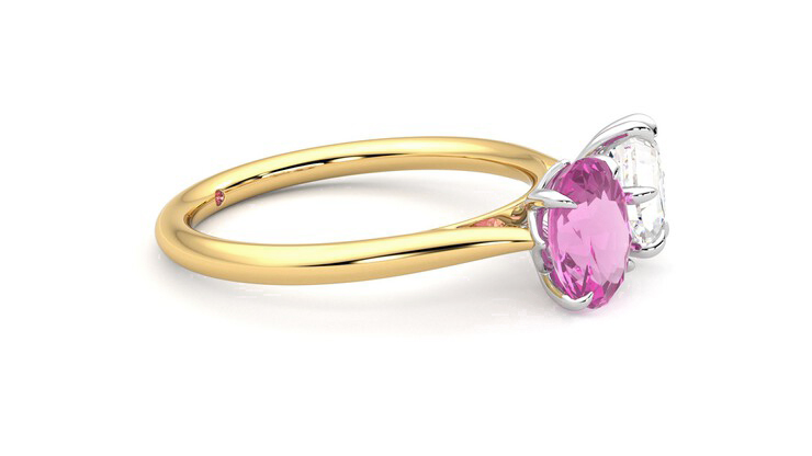 Turelle | Diamond and Pink Sapphire Toi et Moi Engagement Ring