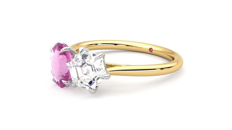 Taylor & Hart Turelle Hexagonal Engagement Ring 360 degree image 24