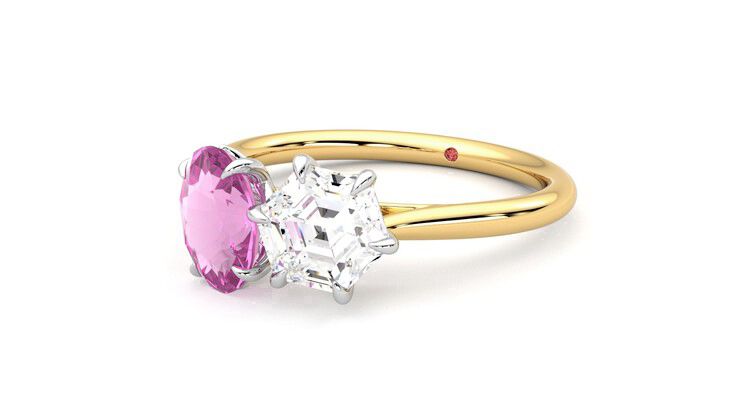Taylor & Hart Turelle Hexagonal Engagement Ring 360 degree image 25
