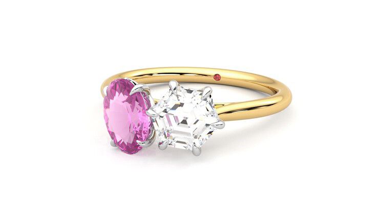 Taylor & Hart Turelle Hexagonal Engagement Ring 360 degree image 26