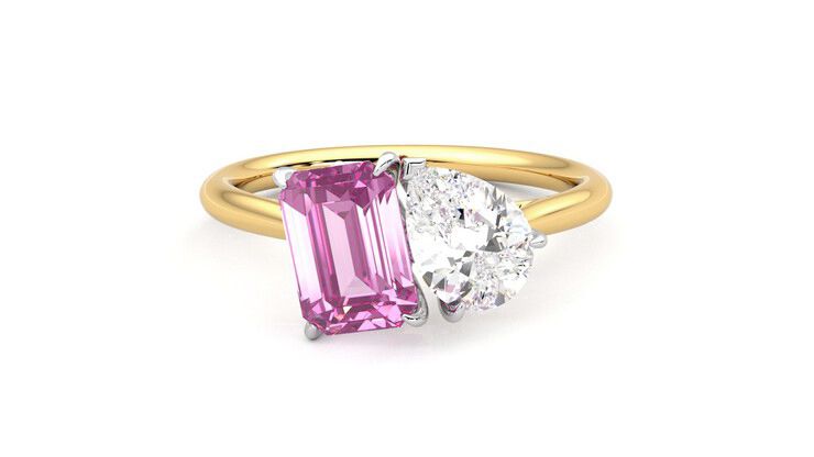 Taylor & Hart Turelle Pear Engagement Ring 360 degree image 1