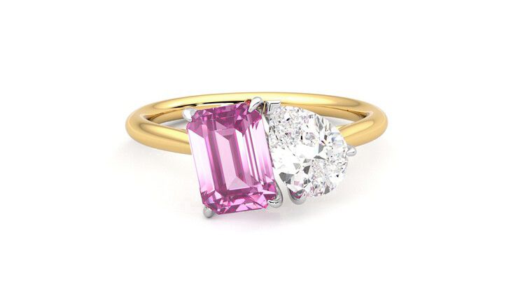 Taylor & Hart Turelle Pear Engagement Ring 360 degree image 2
