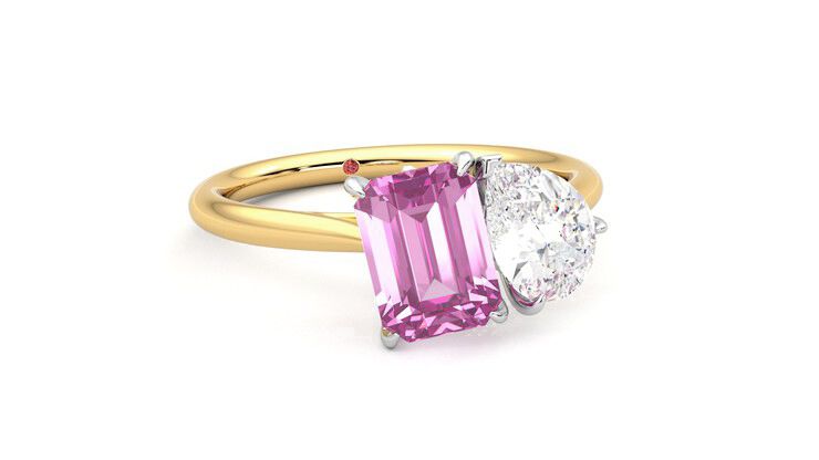 Taylor & Hart Turelle Pear Engagement Ring 360 degree image 4