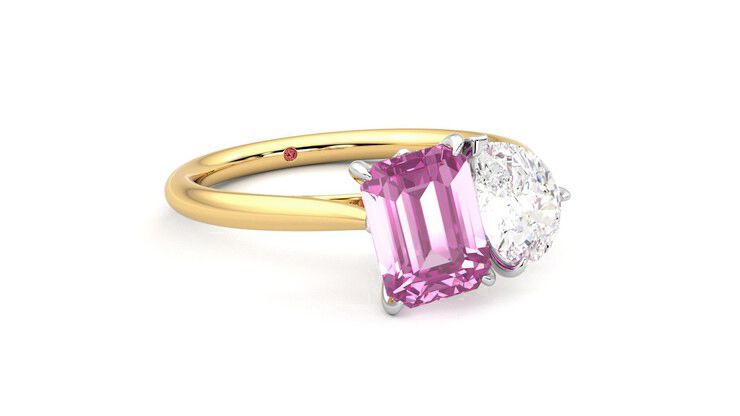 Taylor & Hart Turelle Pear Engagement Ring 360 degree image 5