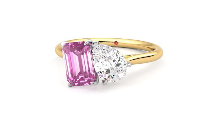 Taylor & Hart Turelle Pear Engagement Ring 360 degree image 27