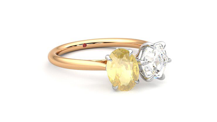 Taylor & Hart Turelle Hexagonal Engagement Ring 360 degree image 5