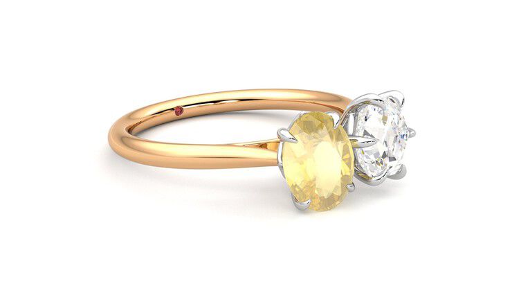 Taylor & Hart Turelle Hexagonal Engagement Ring 360 degree image 6