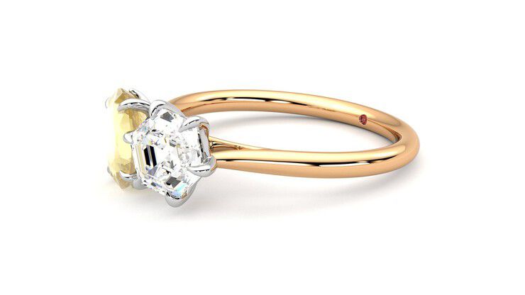 Taylor & Hart Turelle Hexagonal Engagement Ring 360 degree image 23
