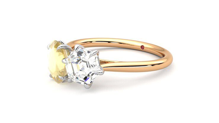 Taylor & Hart Turelle Hexagonal Engagement Ring 360 degree image 24
