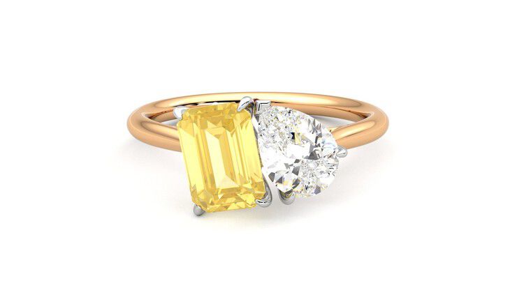Taylor & Hart Turelle Pear Engagement Ring 360 degree image 1
