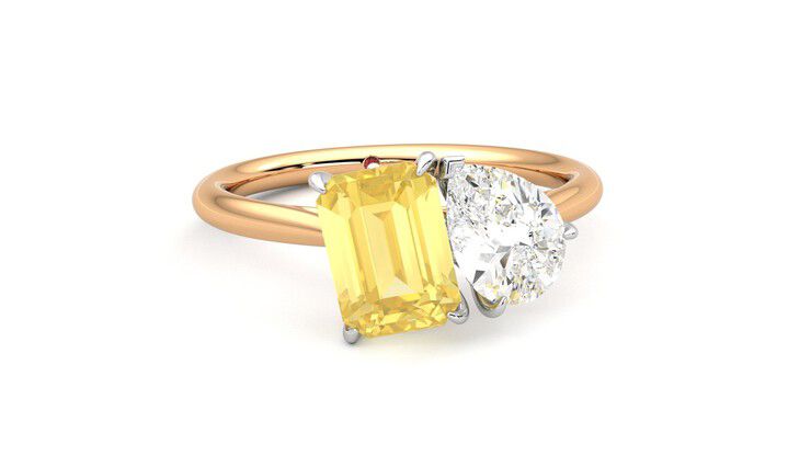 Taylor & Hart Turelle Pear Engagement Ring 360 degree image 3
