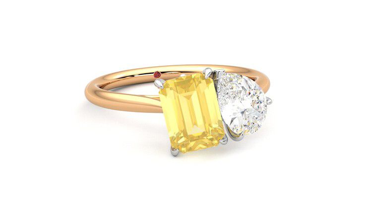 Taylor & Hart Turelle Pear Engagement Ring 360 degree image 4