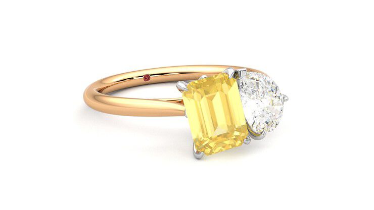 Taylor & Hart Turelle Pear Engagement Ring 360 degree image 5