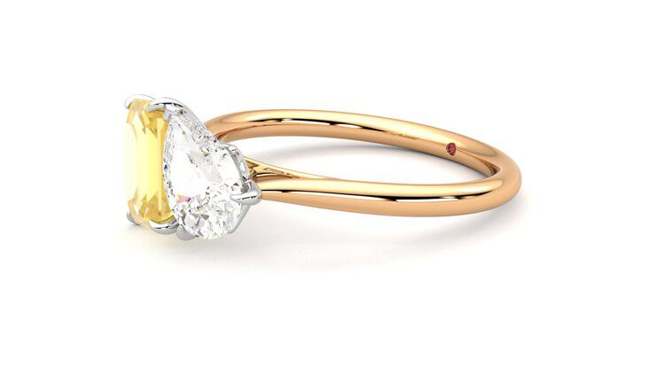 Taylor & Hart Turelle Pear Engagement Ring 360 degree image 23