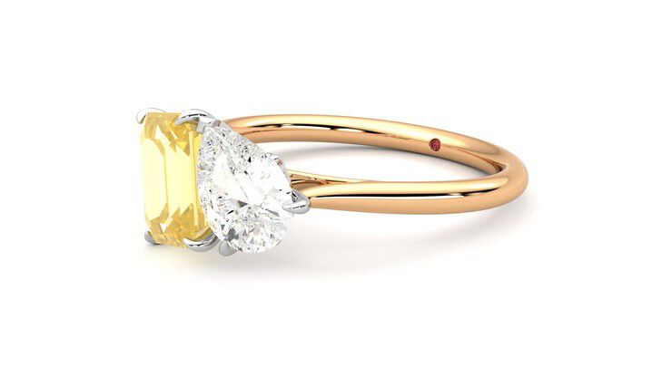 Taylor & Hart Turelle Pear Engagement Ring 360 degree image 24