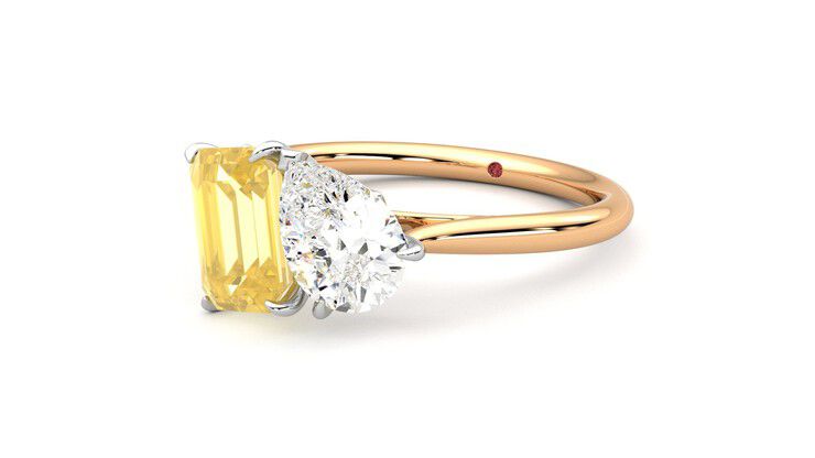 Taylor & Hart Turelle Pear Engagement Ring 360 degree image 25